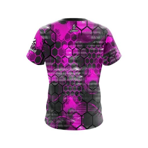 Plain Pink Honeycomb CoolWick Bowling Jersey - Image 2