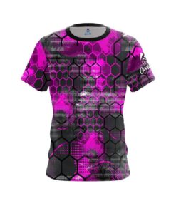 Plain Pink Honeycomb CoolWick Bowling Jersey