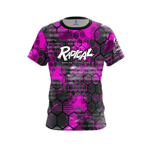 Radical Pink Honeycomb CoolWick Bowling Jersey