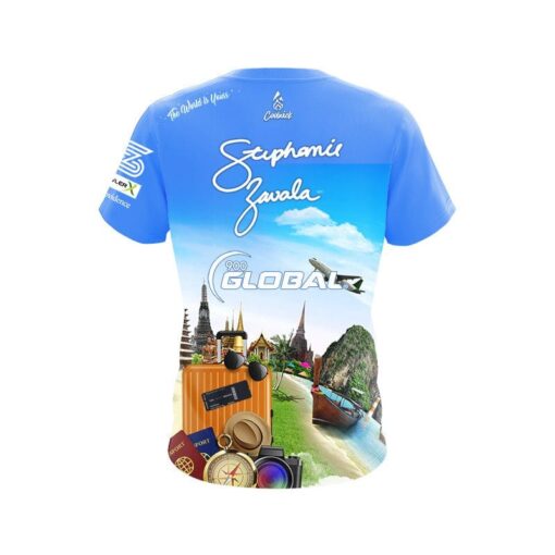 900 Global Stephanie Zavala Worldwide Traveler CoolWick Bowling Jersey - Image 2