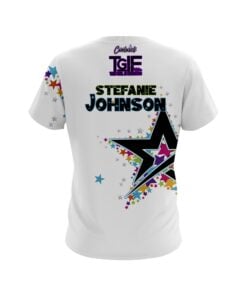 Alternative view of Stefanie Johnson White Starburst CoolWick Bowling Jersey