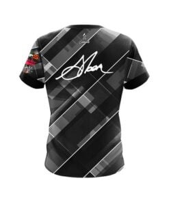 Alternative view of 900 Global Chris Sloan Silver Black Hatched Lines CoolWick Bowling Jersey