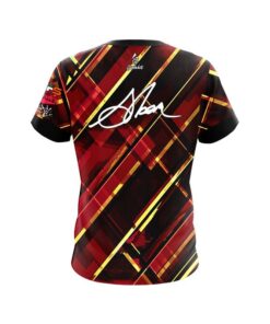 Alternative view of 900 Global Chris Sloan Maroon Gold Hatched Lines CoolWick Bowling Jersey