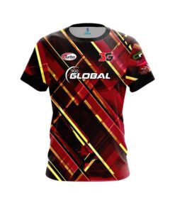 900 Global Chris Sloan Maroon Gold Hatched Lines CoolWick Bowling Jersey