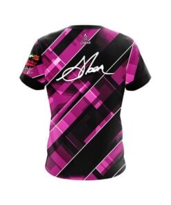 Alternative view of 900 Global Chris Sloan Pink Black Hatched Lines CoolWick Bowling Jersey