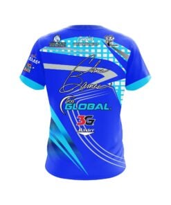 Alternative view of 900 Global Chris Barnes Columbia Blue Slash CoolWick Bowling Jersey