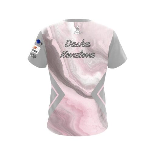Brunswick Dasha Kovalova Pink Grey Luxury CoolWick Bowling Jersey - Image 2