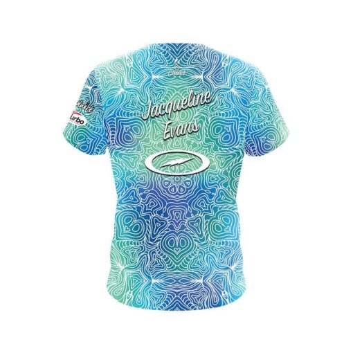 Storm Jacqueline Evans Blue Green Hypnotic Swirl CoolWick Bowling Jersey - Image 4