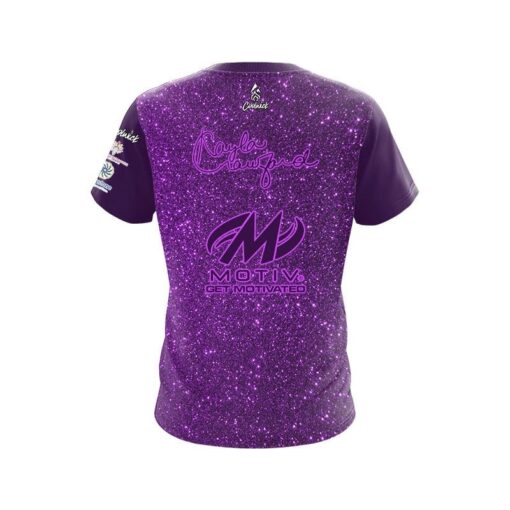 Motiv Kayla Crawford Purple Glitter CoolWick Bowling Jersey - Image 2