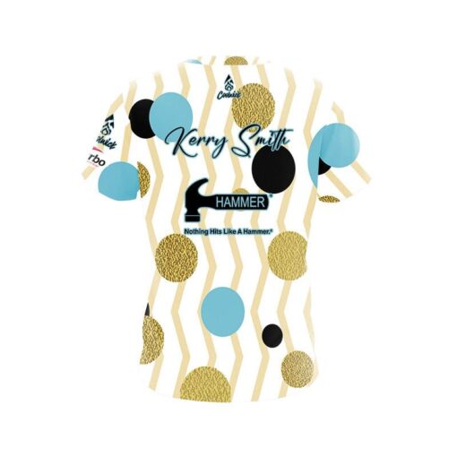 Hammer Kerry Smith Gold Blue Dots CoolWick Bowling Jersey - Image 2