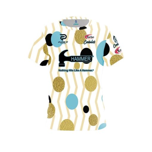 Hammer Kerry Smith Gold Blue Dots CoolWick Bowling Jersey