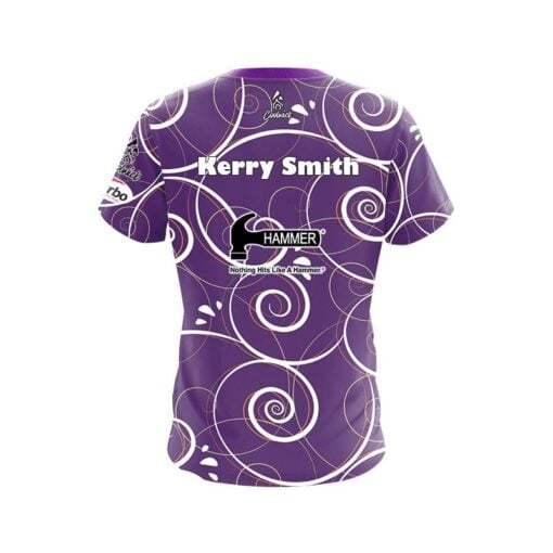 Hammer Kerry Smith Purple Swirls CoolWick Bowling Jersey - Image 2