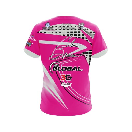 900 Global Chris Barnes Pink Slash CoolWick Bowling Jersey - Image 2