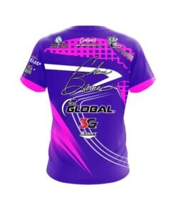 Alternative view of 900 Global Chris Barnes Purple Pink Slash CoolWick Bowling Jersey