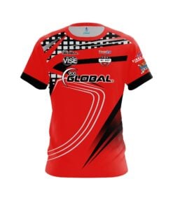 900 Global Chris Barnes Red Black Slash CoolWick Bowling Jersey
