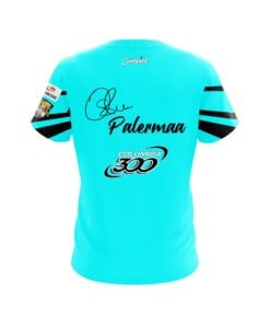 Alternative view of Columbia 300 Osku Palermaa Teal Black Suomi CoolWick Bowling Jersey