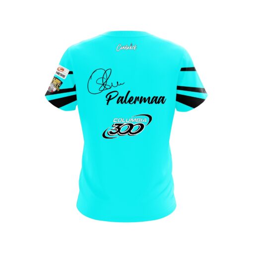 Columbia 300 Osku Palermaa Teal Black Suomi CoolWick Bowling Jersey - Image 2