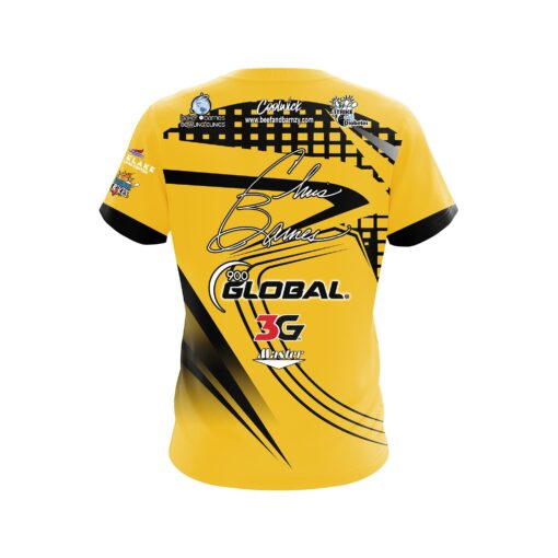 900 Global Chris Barnes Yellow Slash CoolWick Bowling Jersey - Image 2