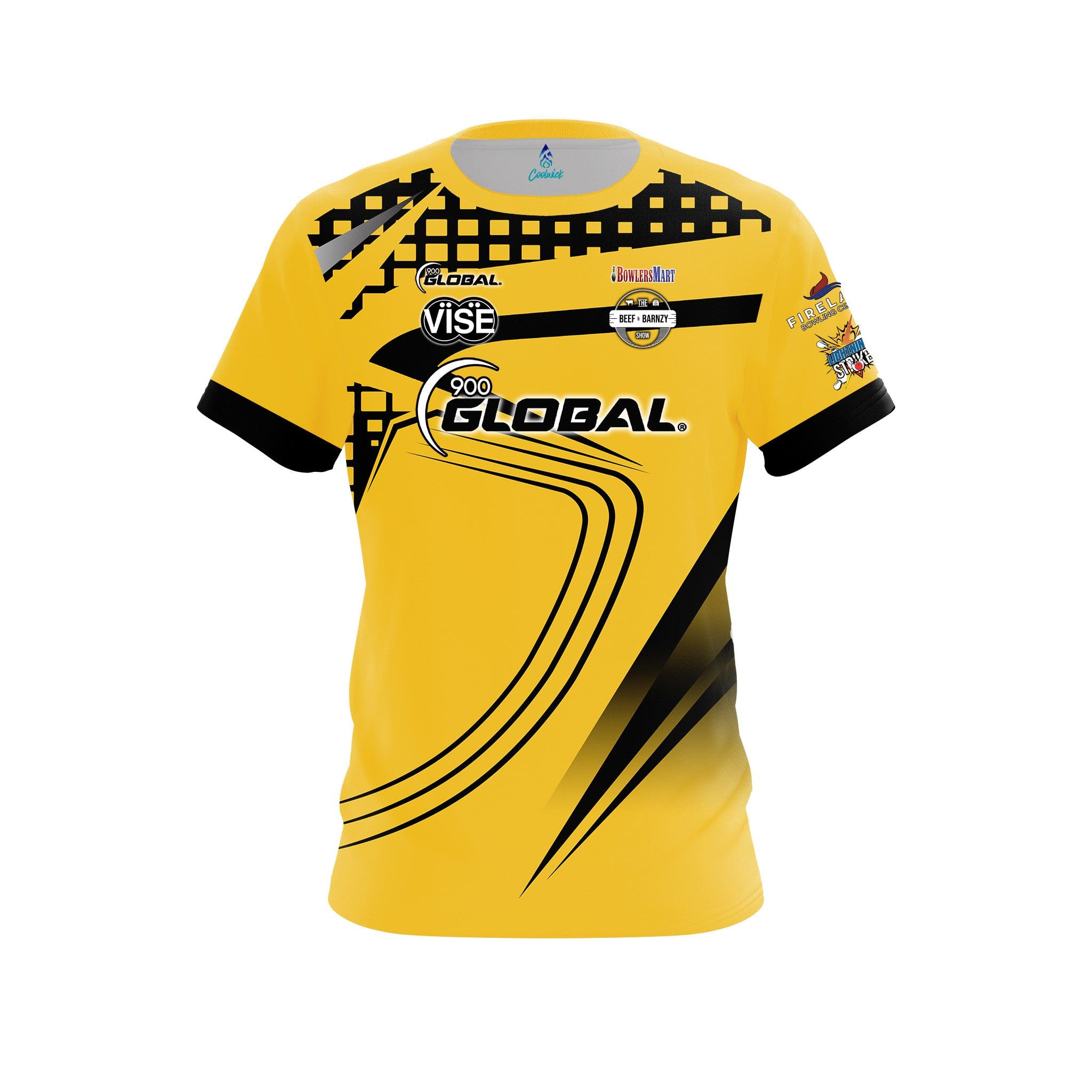 900 Global Chris Barnes Yellow Slash CoolWick Bowling Jersey