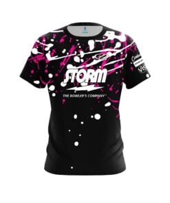 Storm Ric McCormick Black Pink Splatter CoolWick Bowling Jersey