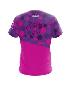 Alternative view of Brunswick Madison Beck Purple Pink Split Dots CoolWick Bowling Jersey