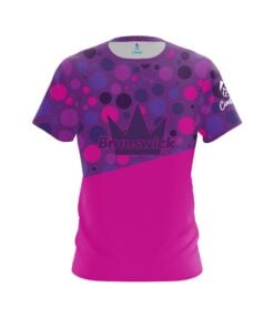 Brunswick Madison Beck Purple Pink Split Dots CoolWick Bowling Jersey