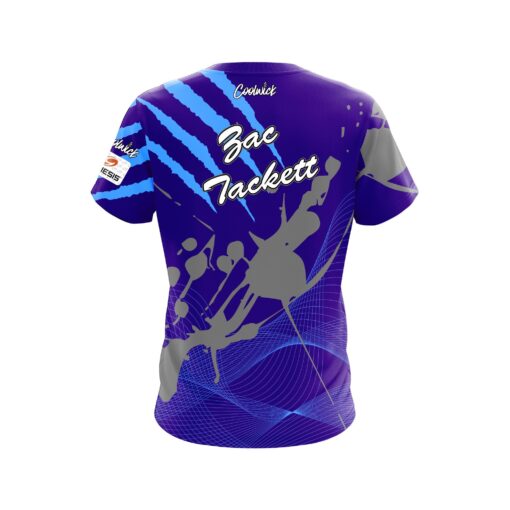 Motiv Zac Tackett Purple Sonic Claw CoolWick Bowling Jersey - Image 2