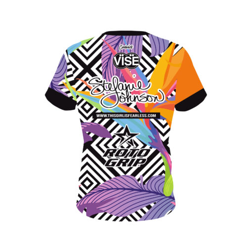 Stefanie Johnson Roto Grip Sunset Tropics CoolWick Bowling Jersey - Image 2