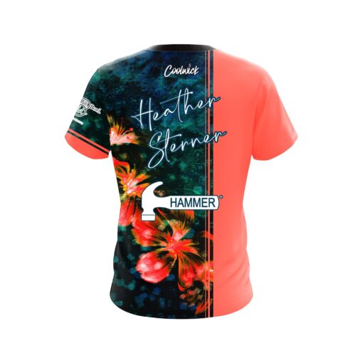 Hammer Heather D'Errico Watercolor Flowers CoolWick Bowling Jersey - Image 2