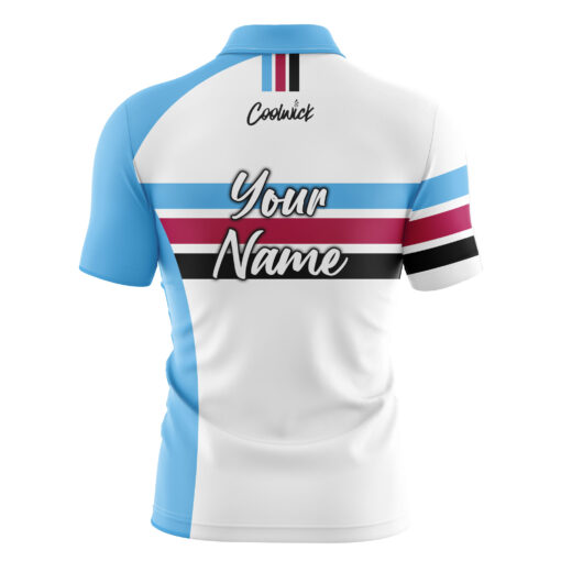 CoolWick Elite Expo White Cyan Sash Zip Jersey - Image 2