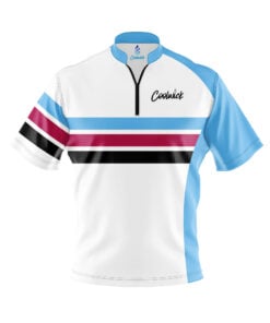 CoolWick Elite Expo White Cyan Sash Zip Jersey