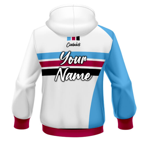 CoolWick Elite Expo White Cyan Hoodie - Image 2