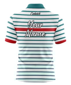 Alternative view of CoolWick Elite Red Stripe Aqua White Sash Zip Jersey