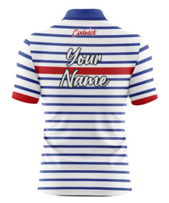 Alternative view of CoolWick Elite Red Stripe Navy White Sash Zip Jersey