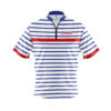 CoolWick Elite Red Stripe Navy White Sash Zip Jersey