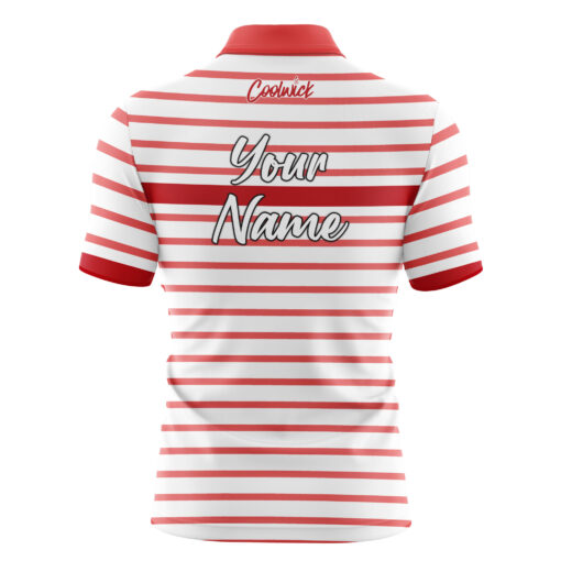 CoolWick Elite Red Stripe Pink White Sash Zip Jersey - Image 2