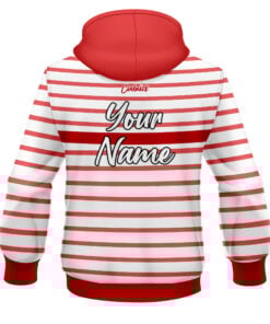 Alternative view of CoolWick Elite Red Stripe Pink White Hoodie