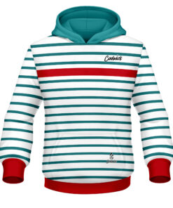 CoolWick Elite Red Stripe Aqua White Hoodie