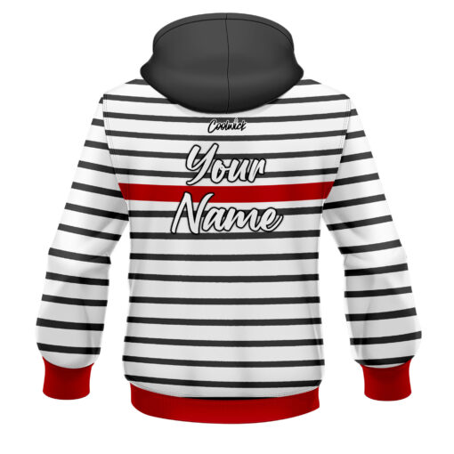 CoolWick Elite Red Stripe White Hoodie - Image 2