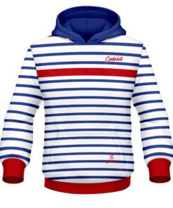 CoolWick Elite Red Stripe Navy White Hoodie