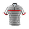 CoolWick Elite Red Stripe White Sash Zip Jersey