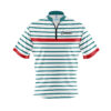 CoolWick Elite Red Stripe Aqua White Sash Zip Jersey