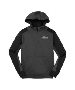 Brunswick Men's Tech Fleece Colorblock 1/4-Zip CoolWick Hooded Sweatshirt