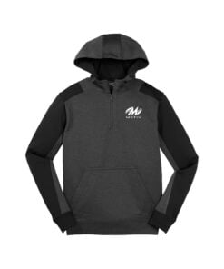 Motiv Men's Tech Fleece Colorblock 1/4-Zip CoolWick Hooded Sweatshirt