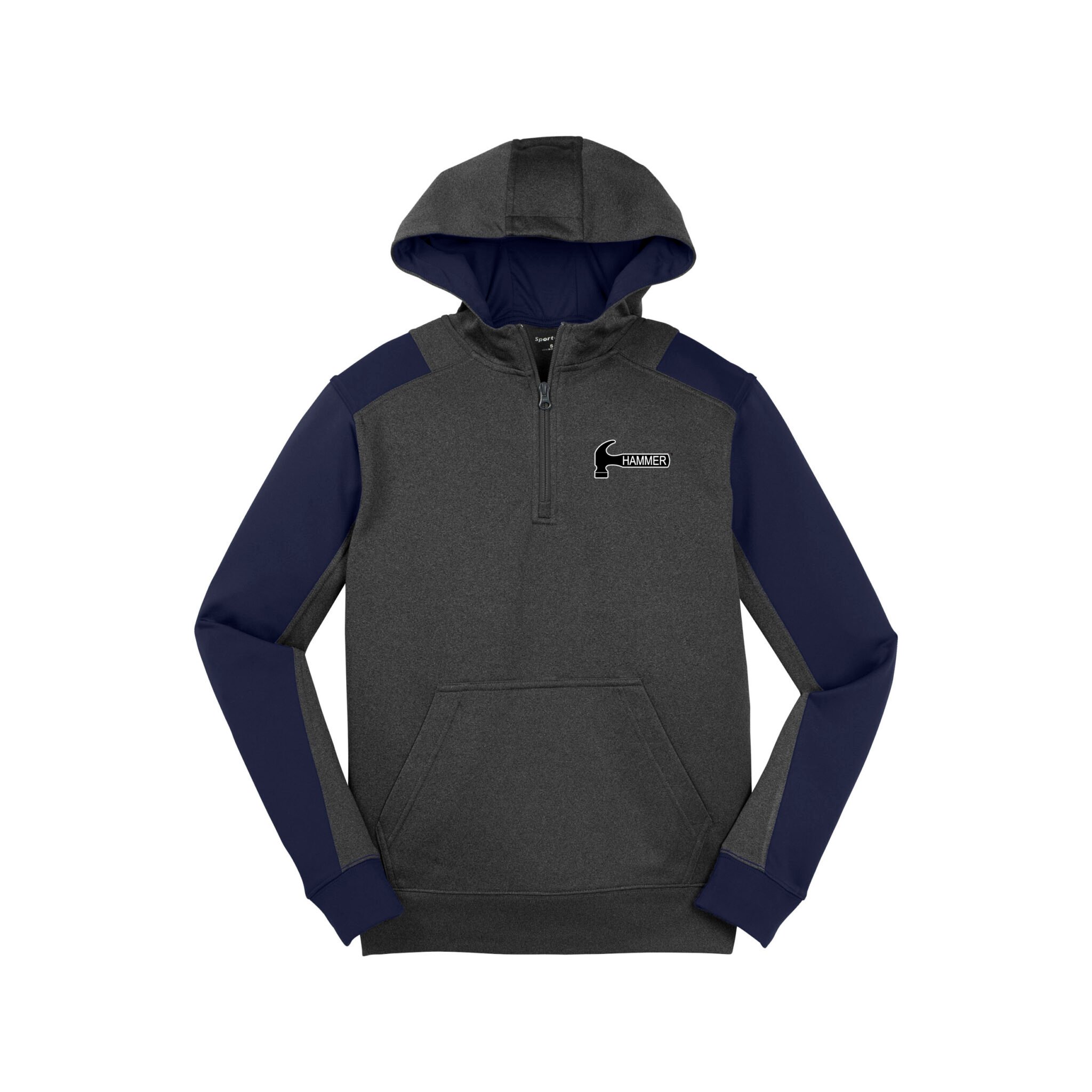 Hammer Men's Tech Fleece Colorblock 1/4-Zip Hooded Sweatshirt