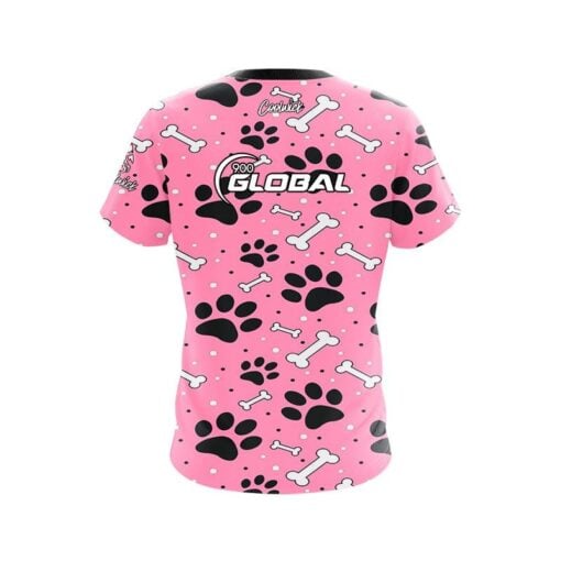 900 Global Pink Paws and Bones CoolWick Bowling Jersey - Image 2