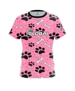 900 Global Pink Paws and Bones CoolWick Bowling Jersey