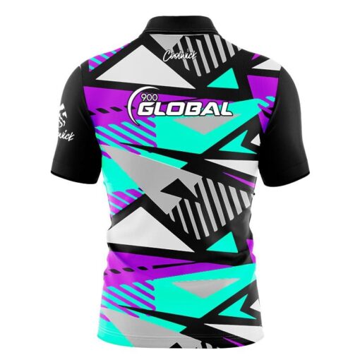 900 Global Winning Motion Quick Ship CoolWick Sash Zip Bowling Jersey - Image 2