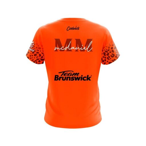 Brunswick Melanie McDaniel Burnt Orange Leopard CoolWick Bowling Jersey - Image 2