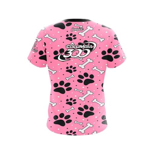 Columbia 300 Pink Paws and Bones CoolWick Bowling Jersey - Image 2